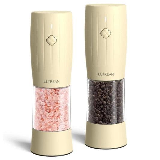 Electric salt and pepper grinder set, LED one-handed operation kitchen utensil